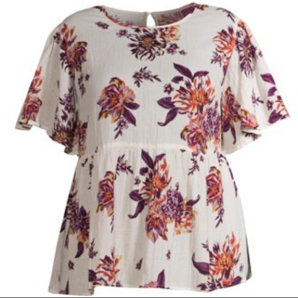 💜Terra&Sky Women’s Dropshoulder Flutter sleeveTop - Picture 1 of 6